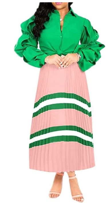 Pleated Skirts With Lines