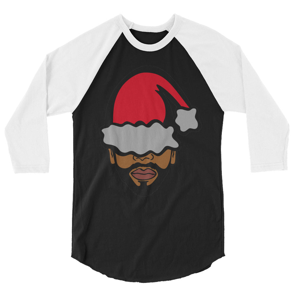 Man Merry Christmas 3/4 sleeve raglan shirt