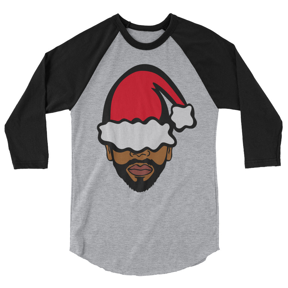 Man Merry Christmas 3/4 sleeve raglan shirt