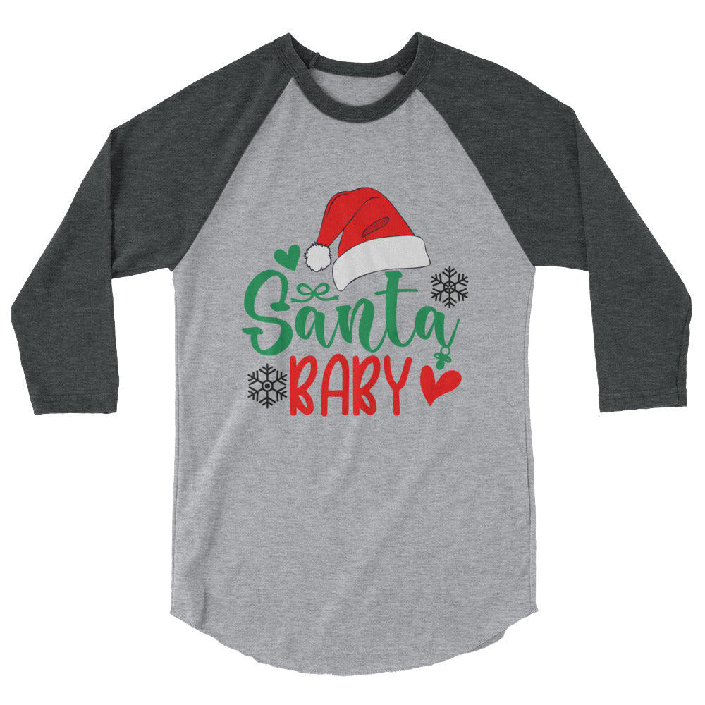 Santa Baby Shirt 3/4 sleeve raglan shirt