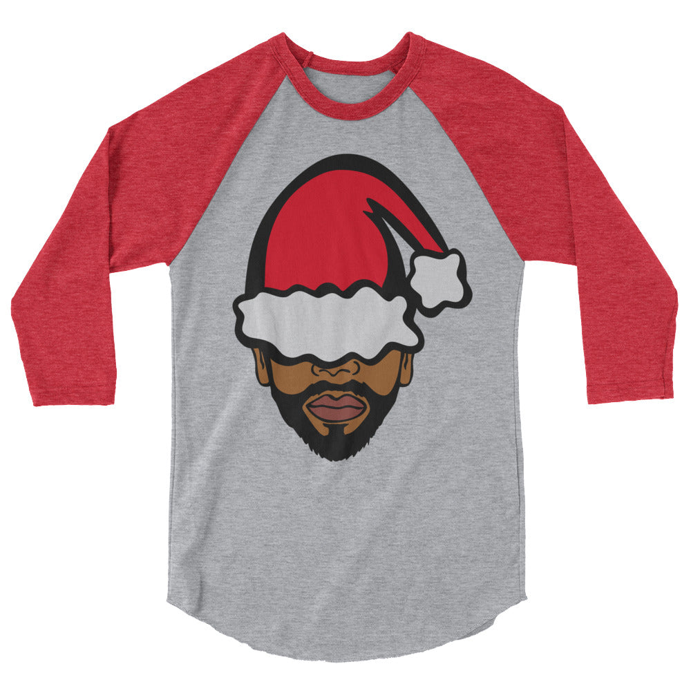 Man Merry Christmas 3/4 sleeve raglan shirt
