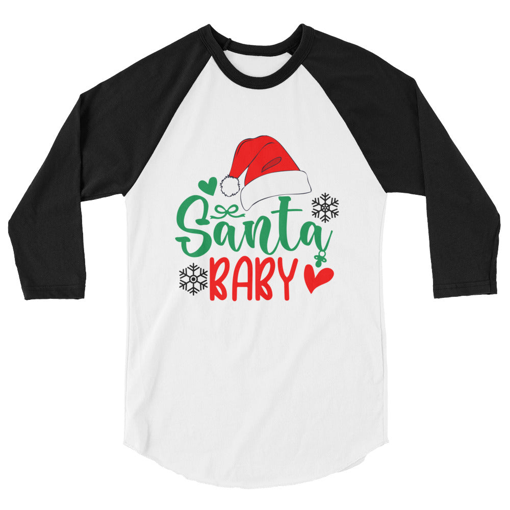 Santa Baby Shirt 3/4 sleeve raglan shirt