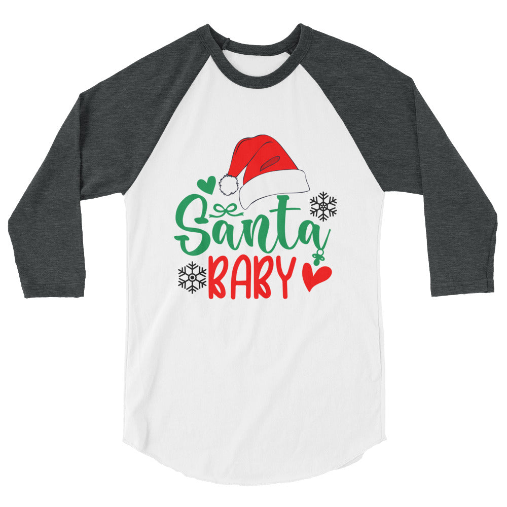 Santa Baby Shirt 3/4 sleeve raglan shirt