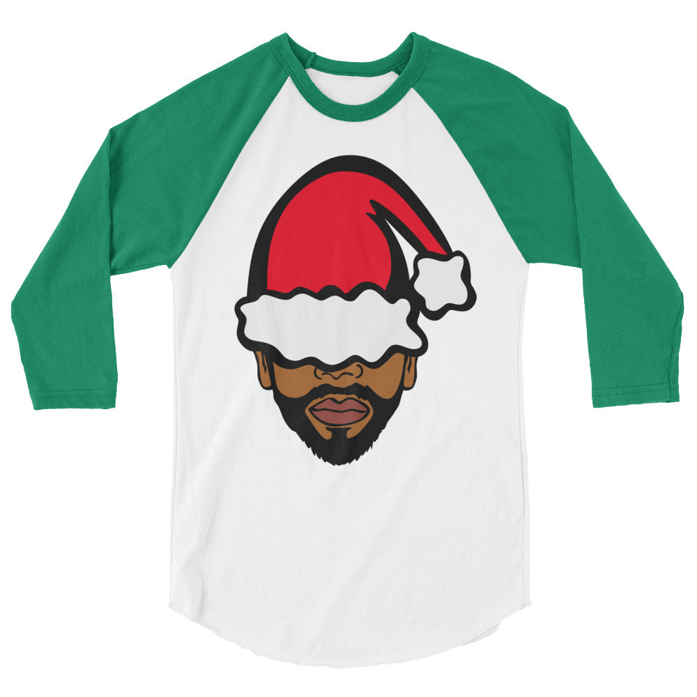 Man Merry Christmas 3/4 sleeve raglan shirt