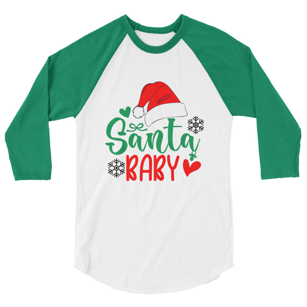 Santa Baby Shirt 3/4 sleeve raglan shirt