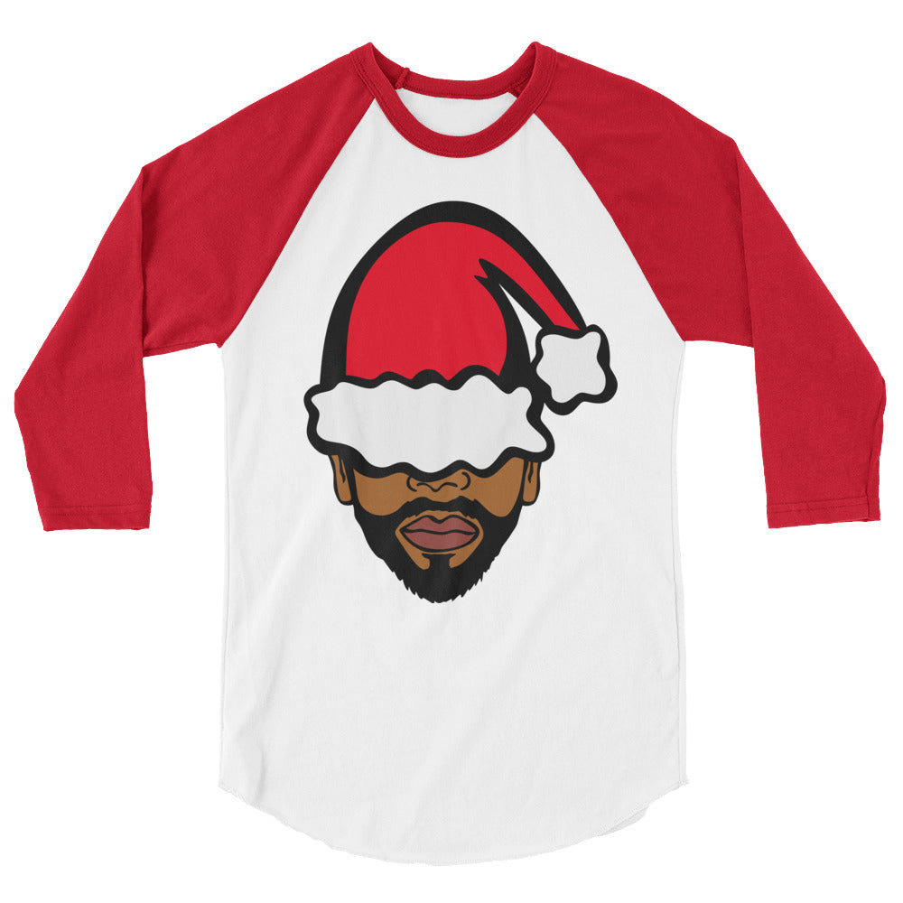 Man Merry Christmas 3/4 sleeve raglan shirt