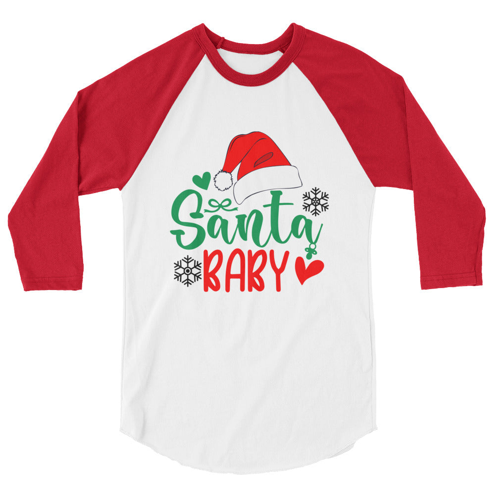 Santa Baby Shirt 3/4 sleeve raglan shirt