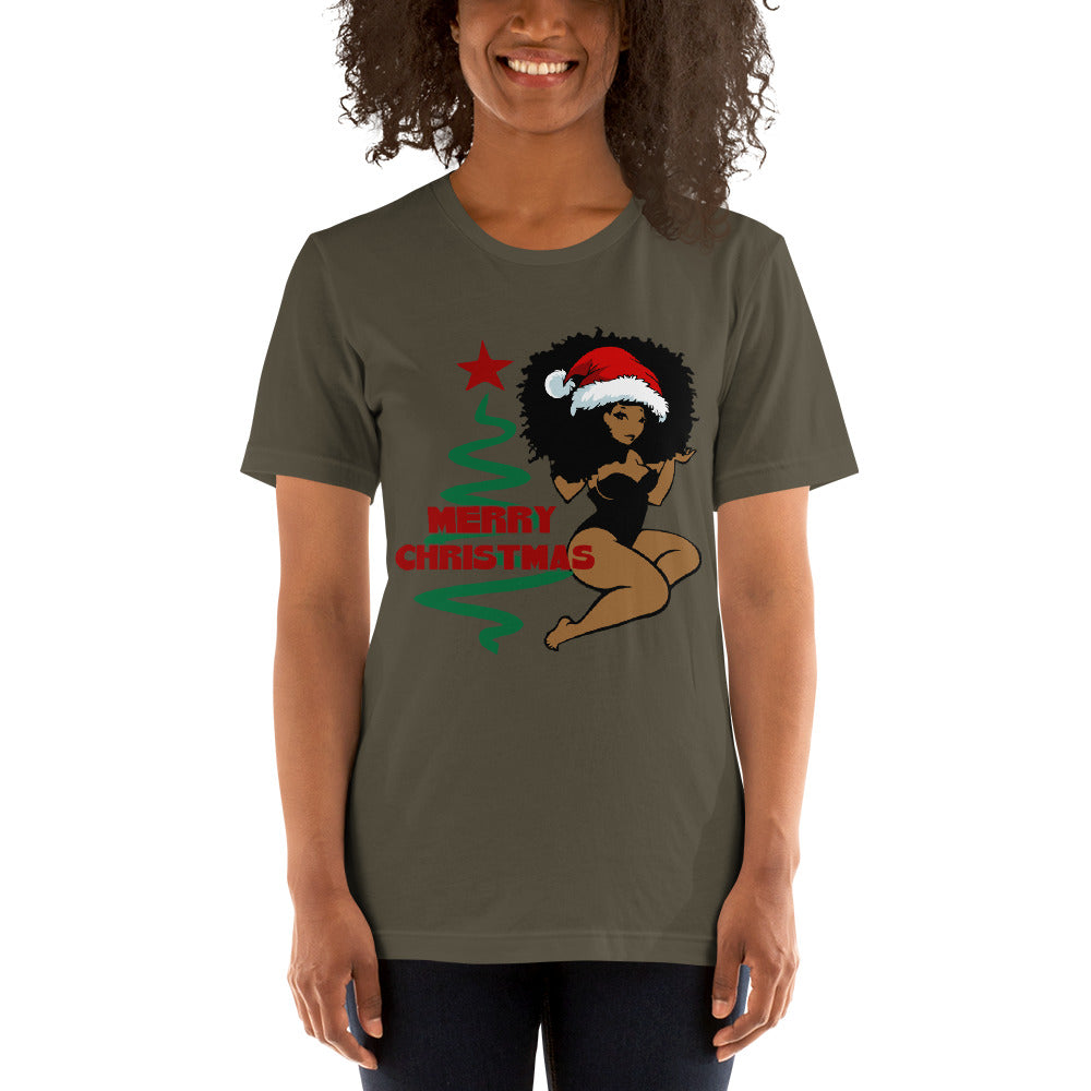 Merry Christmas Afro Women 2 Short-Sleeve Unisex T-Shirt