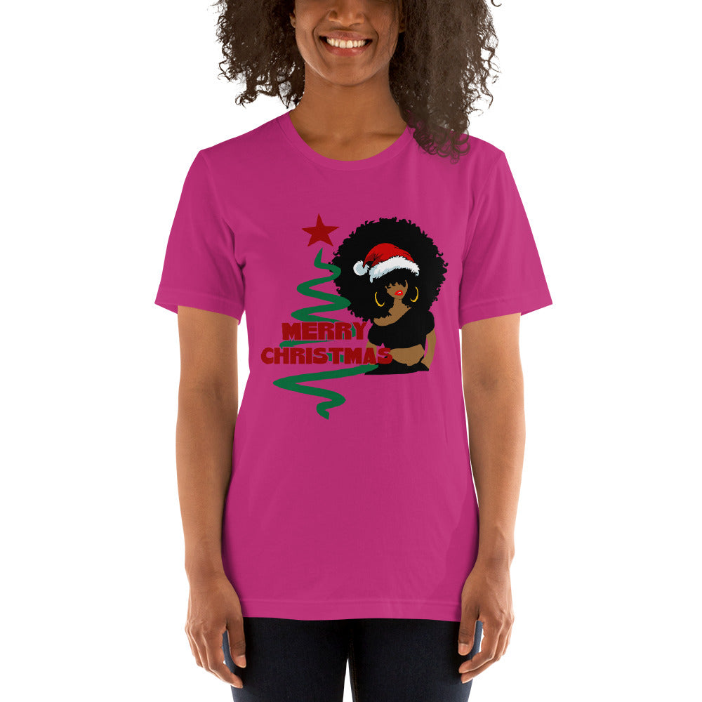 Merry Christmas Afro Women 1 Short-Sleeve Unisex T-Shirt