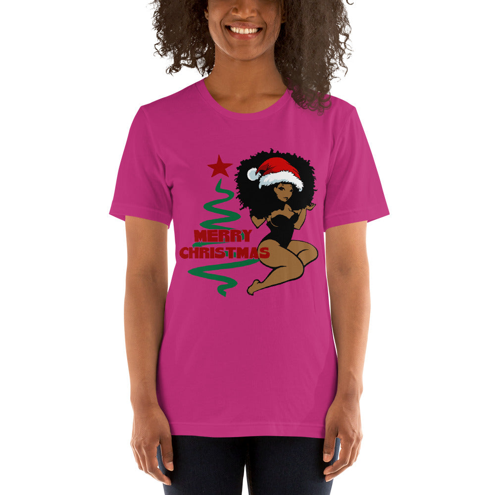 Merry Christmas Afro Women 2 Short-Sleeve Unisex T-Shirt