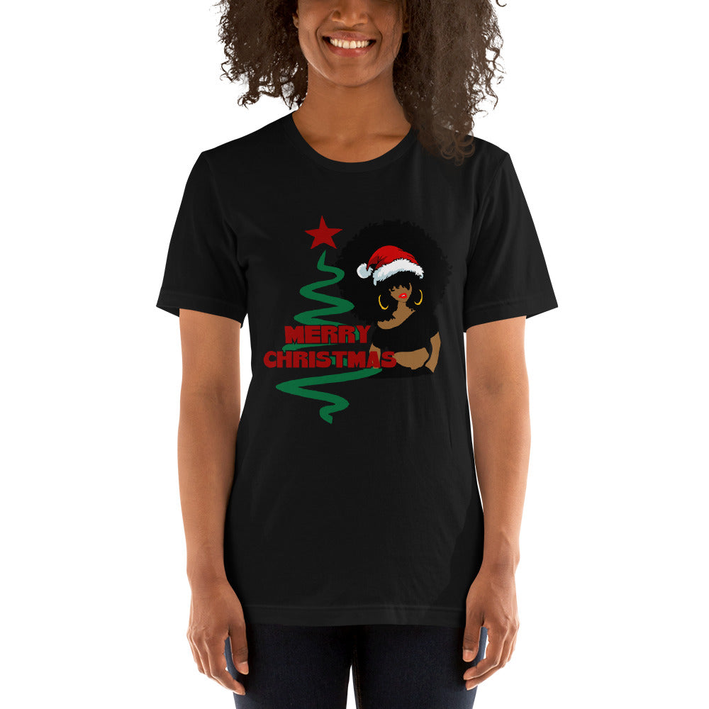 Merry Christmas Afro Women 1 Short-Sleeve Unisex T-Shirt