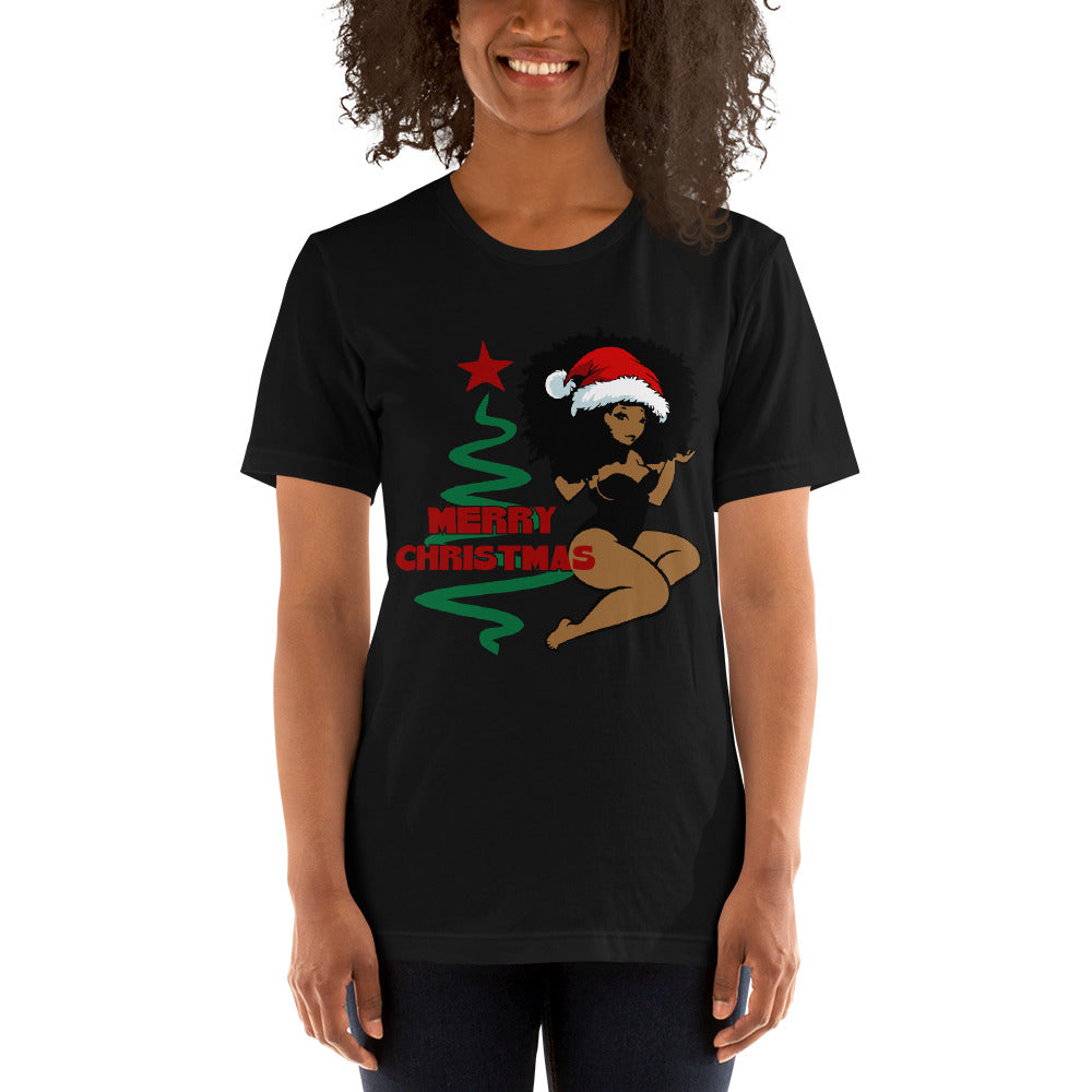 Merry Christmas Afro Women 2 Short-Sleeve Unisex T-Shirt