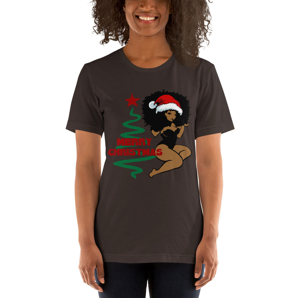 Merry Christmas Afro Women 2 Short-Sleeve Unisex T-Shirt