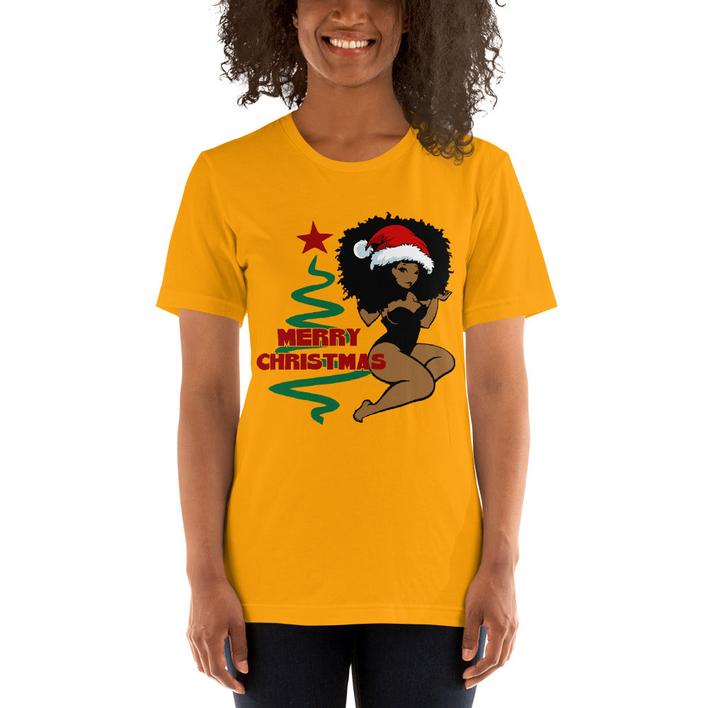 Merry Christmas Afro Women 2 Short-Sleeve Unisex T-Shirt