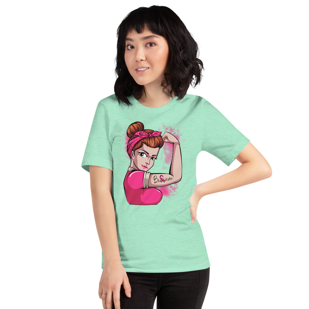 BREAST CANCER AWARENESS BELIEVE Short-Sleeve Unisex T-Shirt