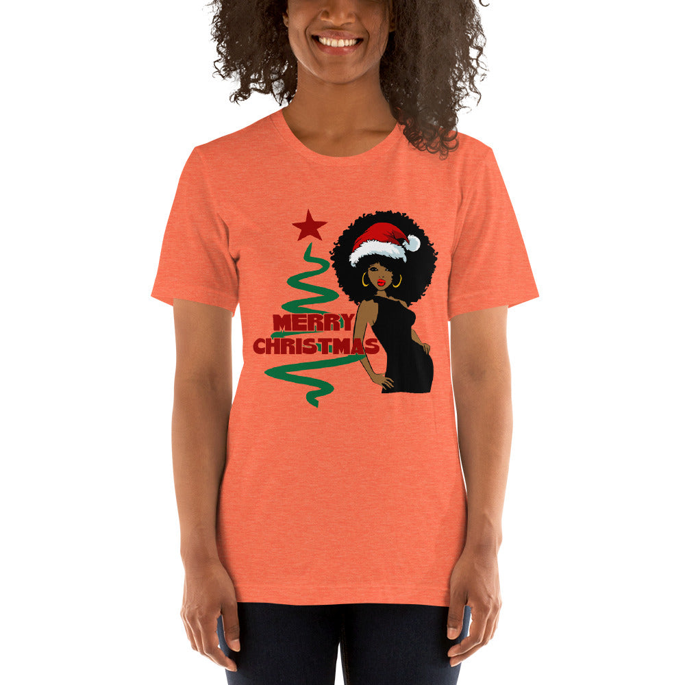 Merry Christmas Afro Women 3 Short-Sleeve Unisex T-Shirt