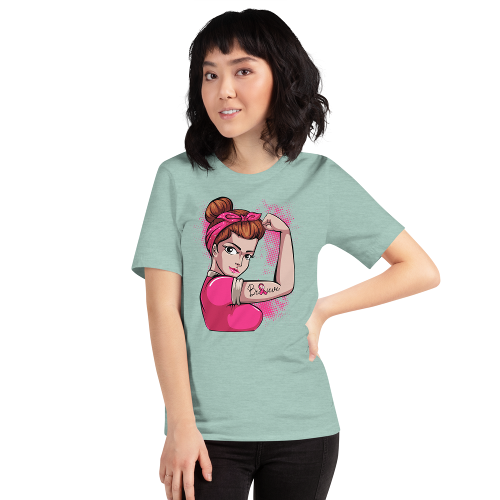 BREAST CANCER AWARENESS BELIEVE Short-Sleeve Unisex T-Shirt