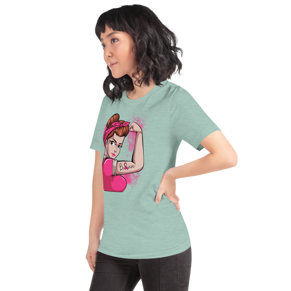 BREAST CANCER AWARENESS BELIEVE Short-Sleeve Unisex T-Shirt