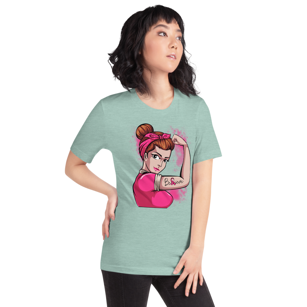 BREAST CANCER AWARENESS BELIEVE Short-Sleeve Unisex T-Shirt