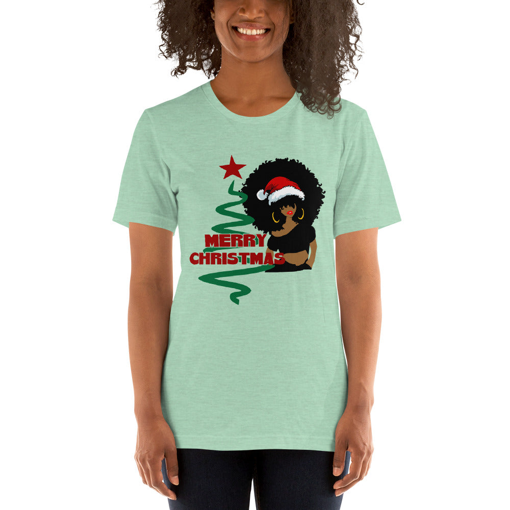 Merry Christmas Afro Women 1 Short-Sleeve Unisex T-Shirt
