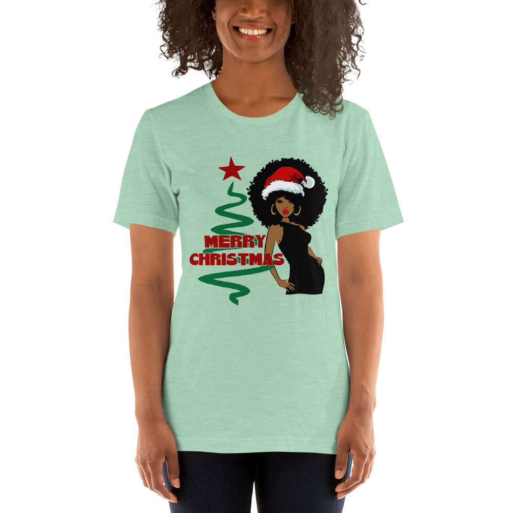 Merry Christmas Afro Women 3 Short-Sleeve Unisex T-Shirt