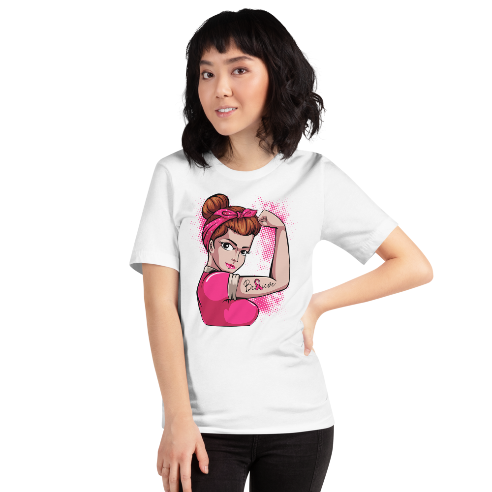 BREAST CANCER AWARENESS BELIEVE Short-Sleeve Unisex T-Shirt