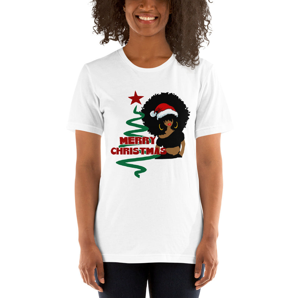 Merry Christmas Afro Women 1 Short-Sleeve Unisex T-Shirt