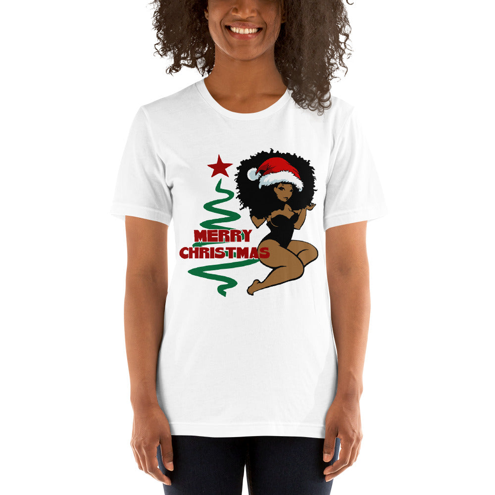 Merry Christmas Afro Women 2 Short-Sleeve Unisex T-Shirt