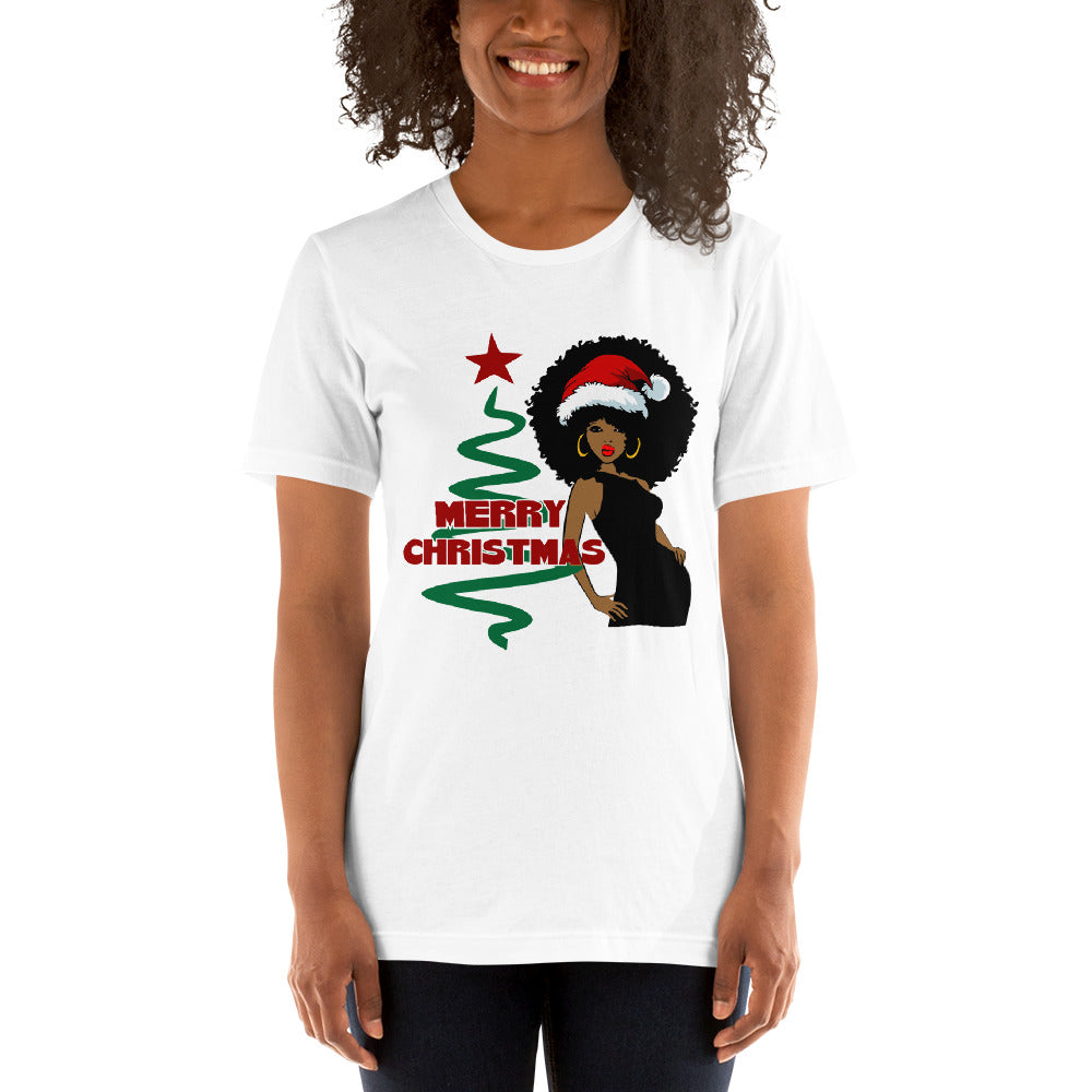 Merry Christmas Afro Women 3 Short-Sleeve Unisex T-Shirt