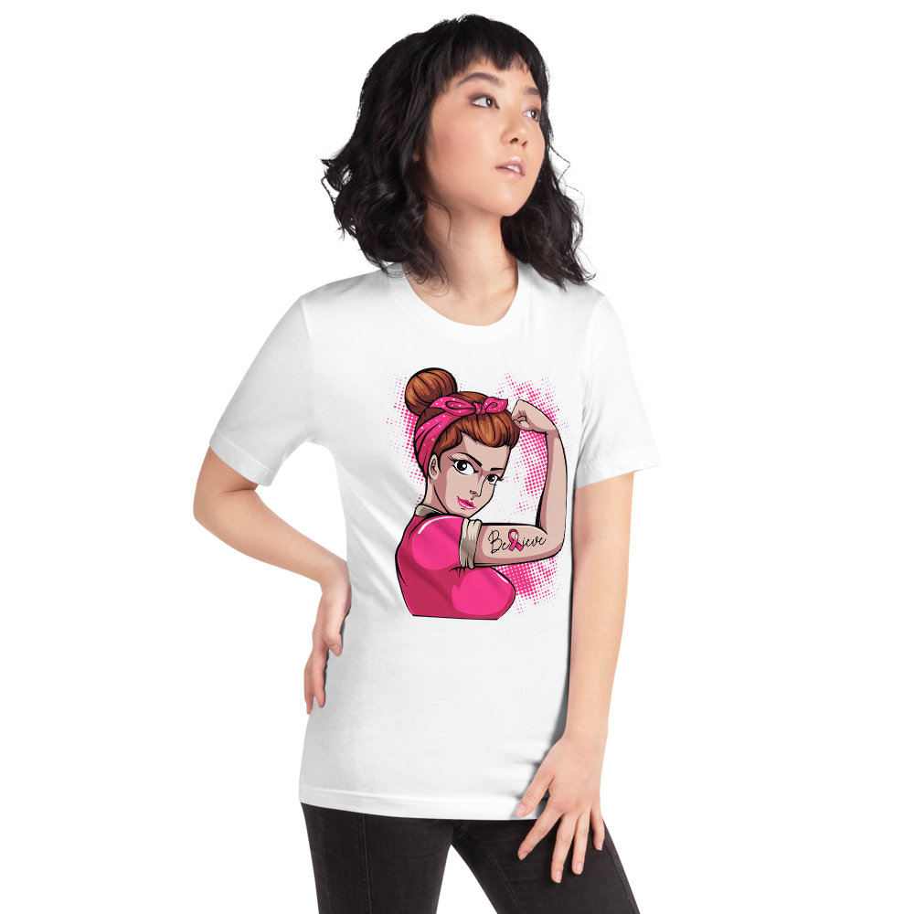 BREAST CANCER AWARENESS BELIEVE Short-Sleeve Unisex T-Shirt