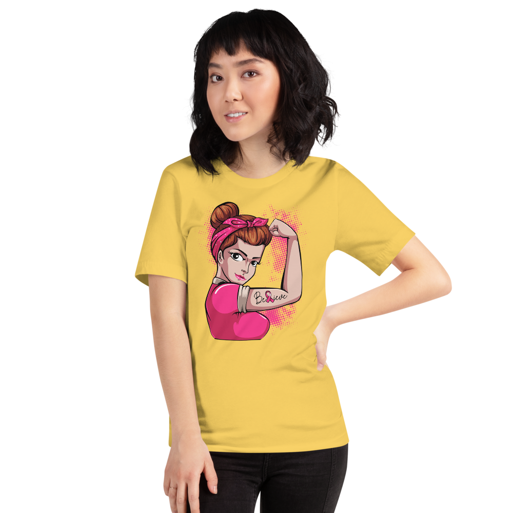 BREAST CANCER AWARENESS BELIEVE Short-Sleeve Unisex T-Shirt