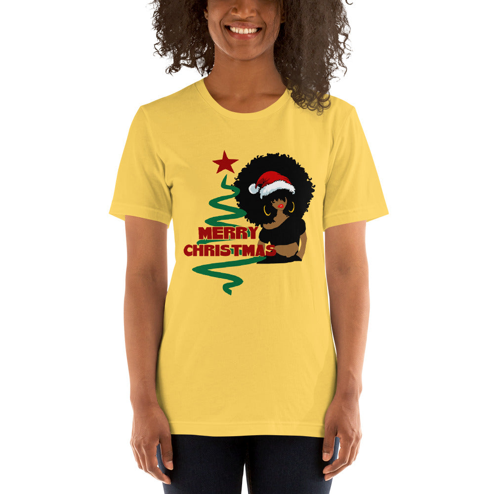 Merry Christmas Afro Women 1 Short-Sleeve Unisex T-Shirt