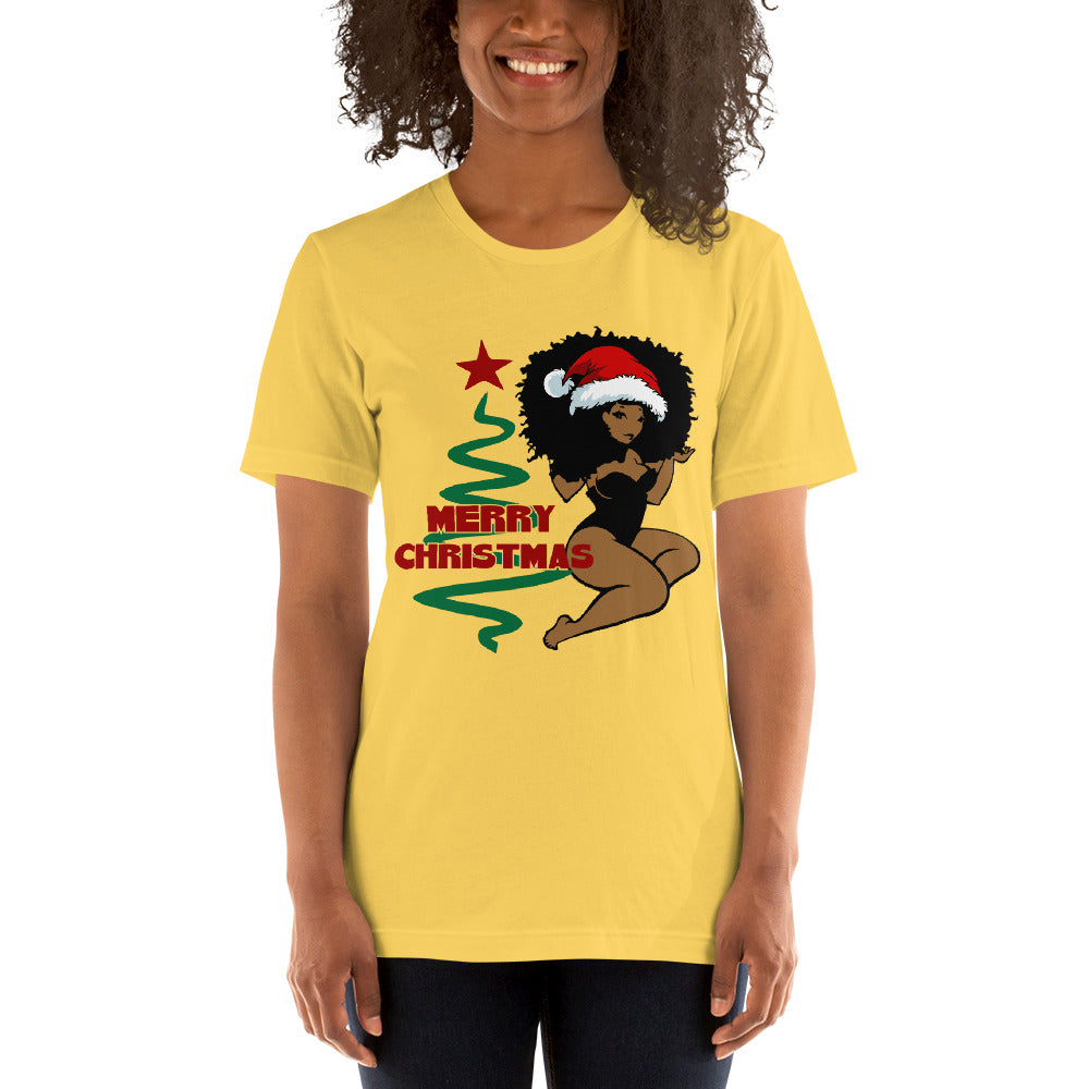 Merry Christmas Afro Women 2 Short-Sleeve Unisex T-Shirt