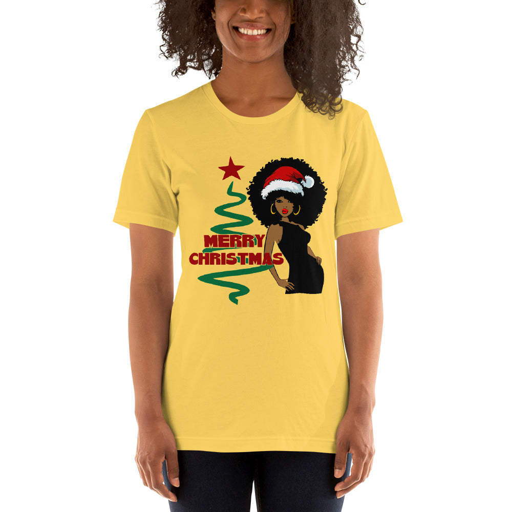 Merry Christmas Afro Women 3 Short-Sleeve Unisex T-Shirt