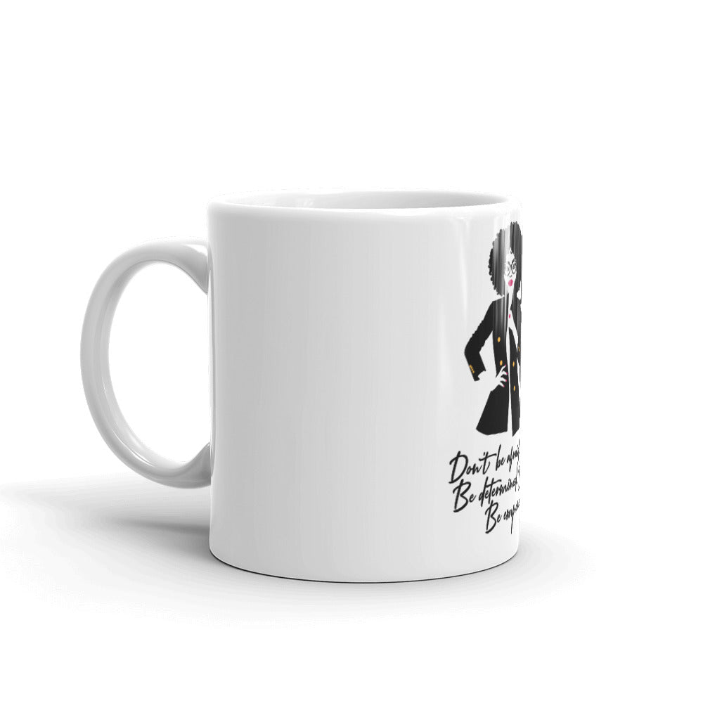 FOCUSED White glossy mug