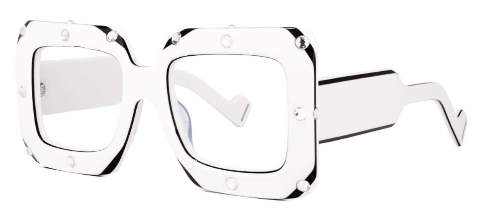 Za'hira Pizazz Black Square Glasses
