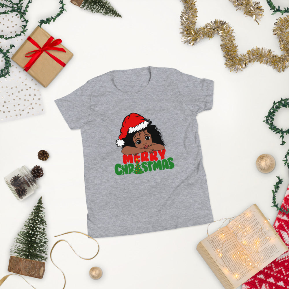 Merry Christmas Girl Youth Short Sleeve T-Shirt
