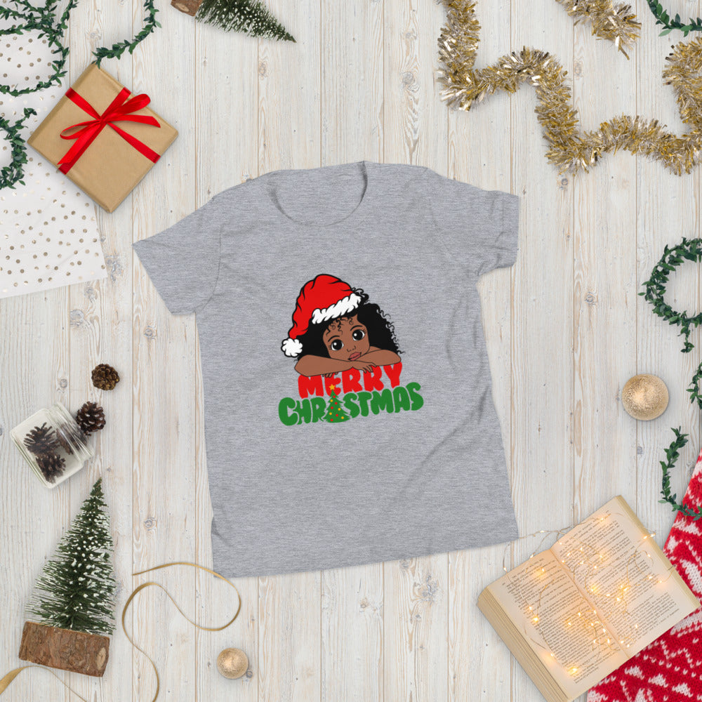 Merry Christmas Girl Youth Short Sleeve T-Shirt