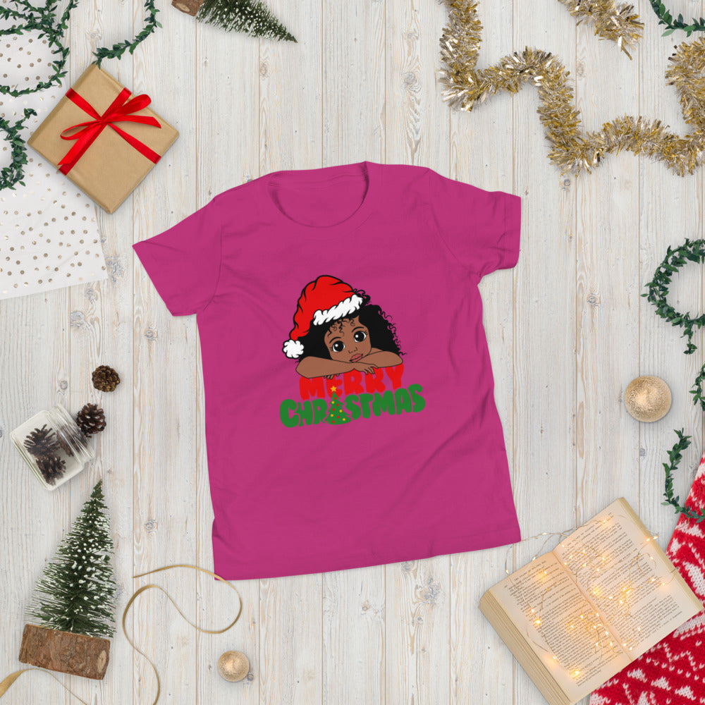 Merry Christmas Girl Youth Short Sleeve T-Shirt
