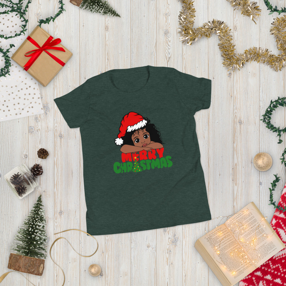 Merry Christmas Girl Youth Short Sleeve T-Shirt
