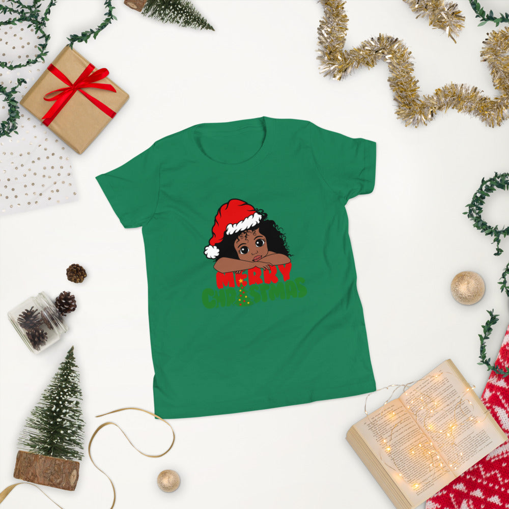 Merry Christmas Girl Youth Short Sleeve T-Shirt