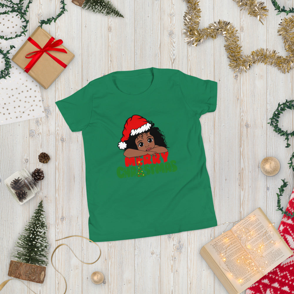 Merry Christmas Girl Youth Short Sleeve T-Shirt