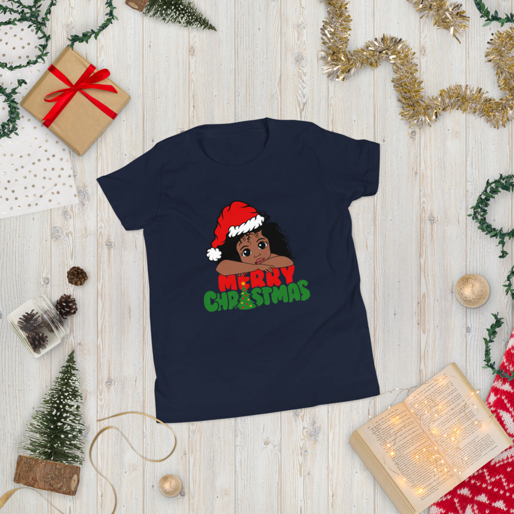 Merry Christmas Girl Youth Short Sleeve T-Shirt