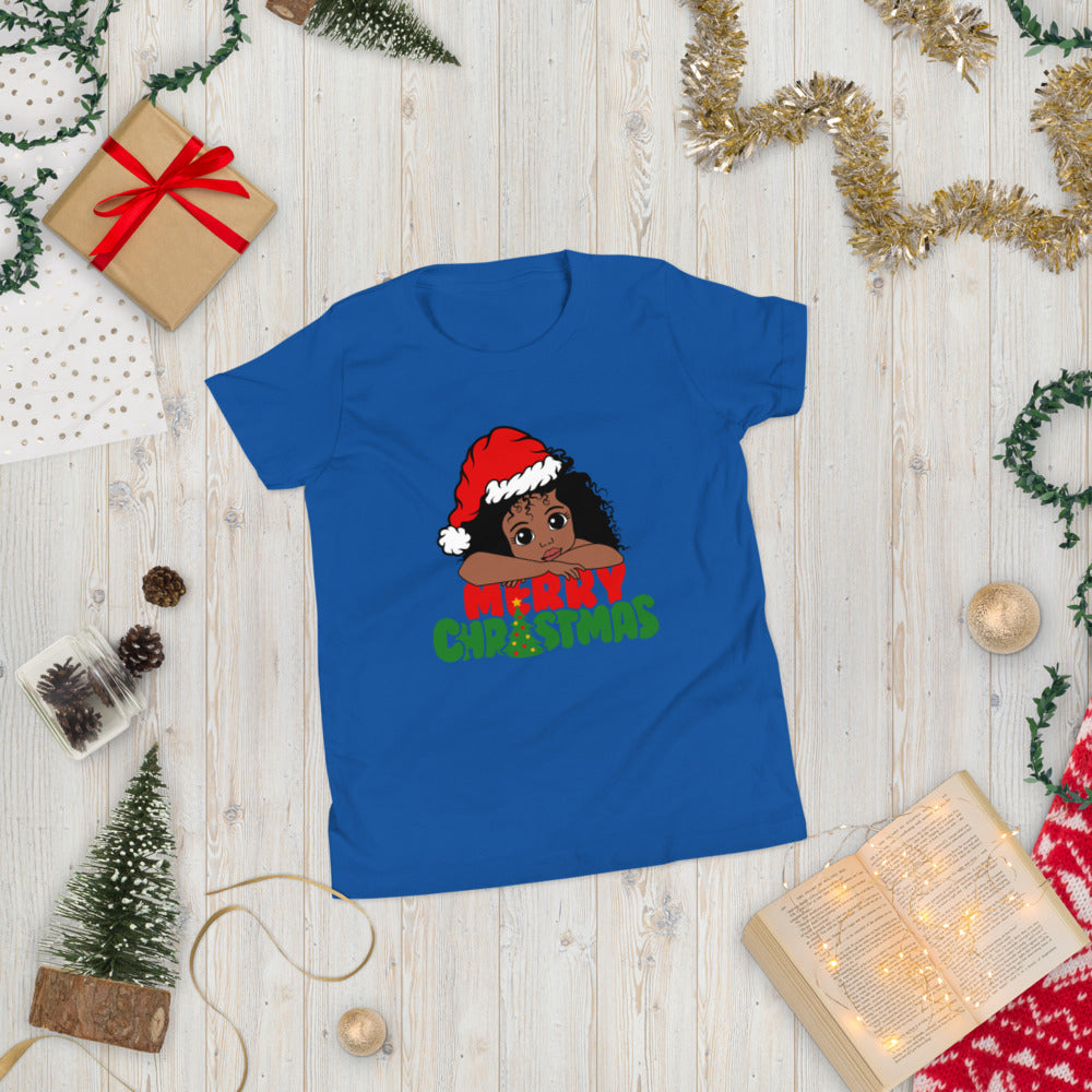 Merry Christmas Girl Youth Short Sleeve T-Shirt