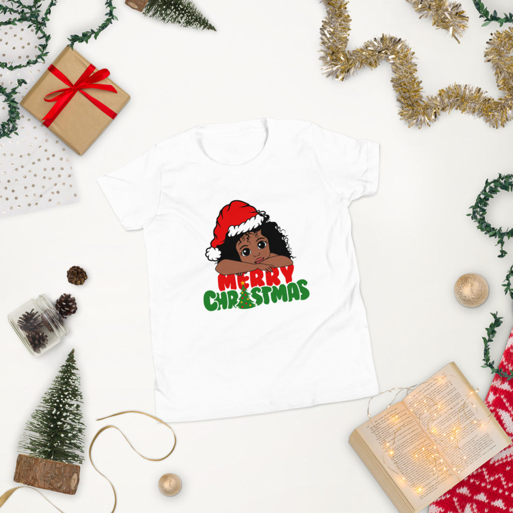 Merry Christmas Girl Youth Short Sleeve T-Shirt