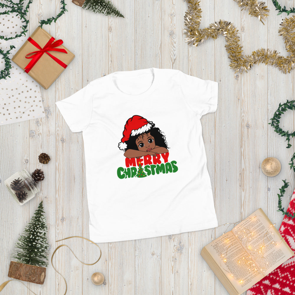 Merry Christmas Girl Youth Short Sleeve T-Shirt