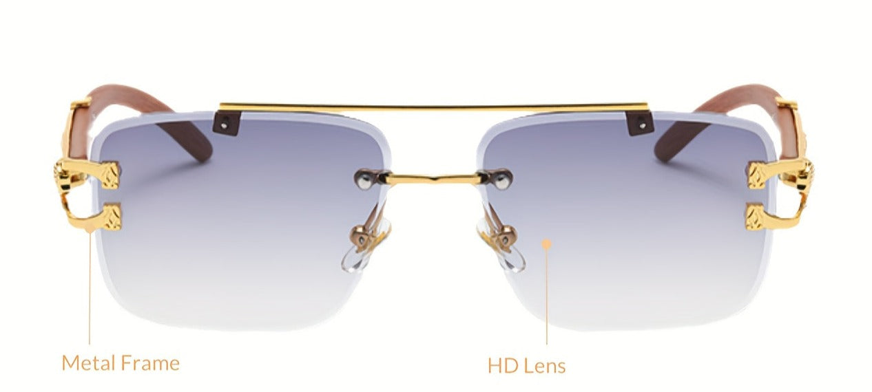 Rimless Sunglasses - Fashionable Gradient Shades for Women and Men