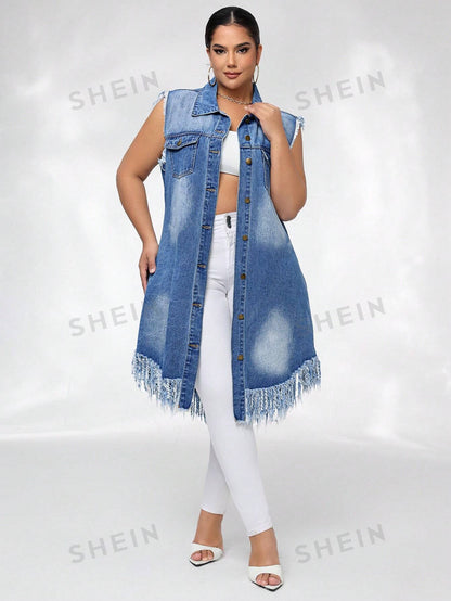 Women's Mid-Length Denim Jacket