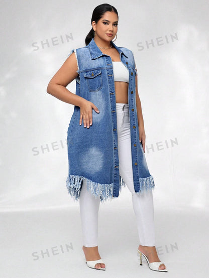 Women's Mid-Length Denim Jacket