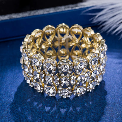 Luxury Full Crystal Rhinestones Gold Color Bracelets